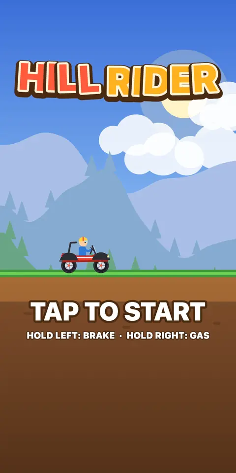 Hill Rider — start screen