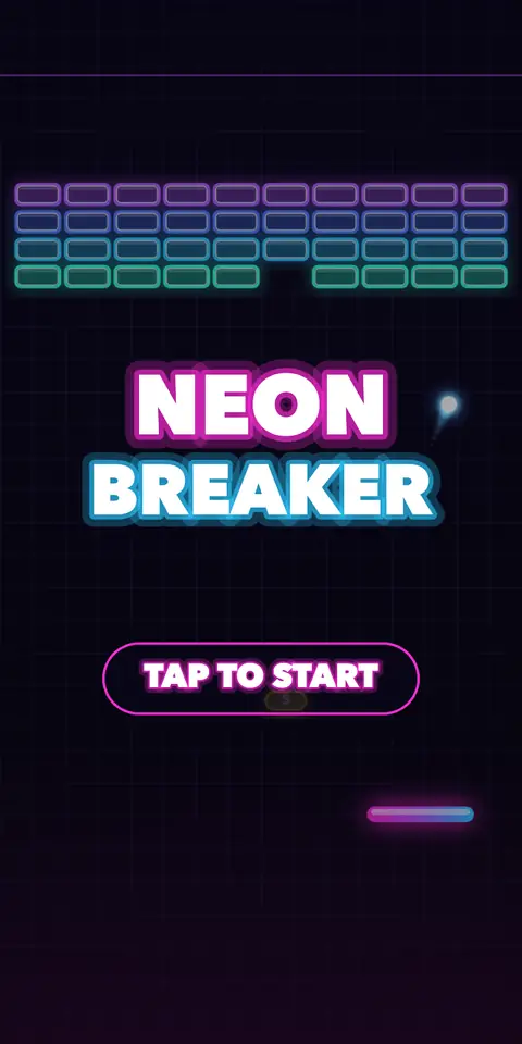 Neon Breaker — start screen