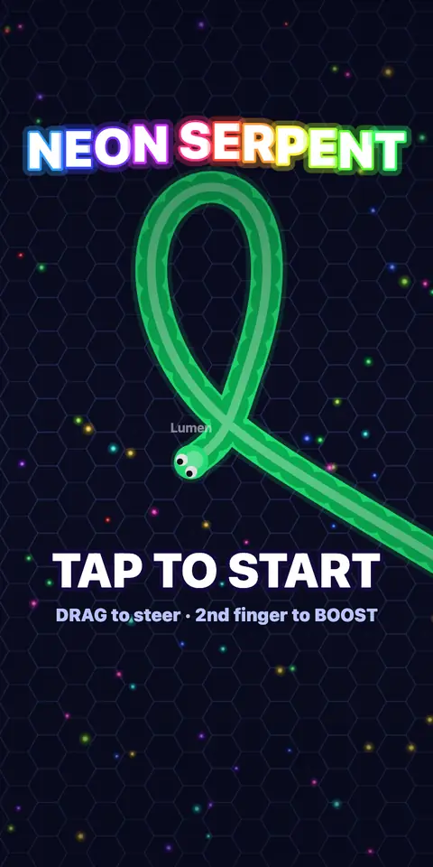 Neon Serpent — start screen