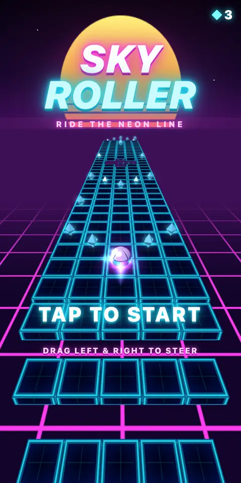 Sky Roller — start screen